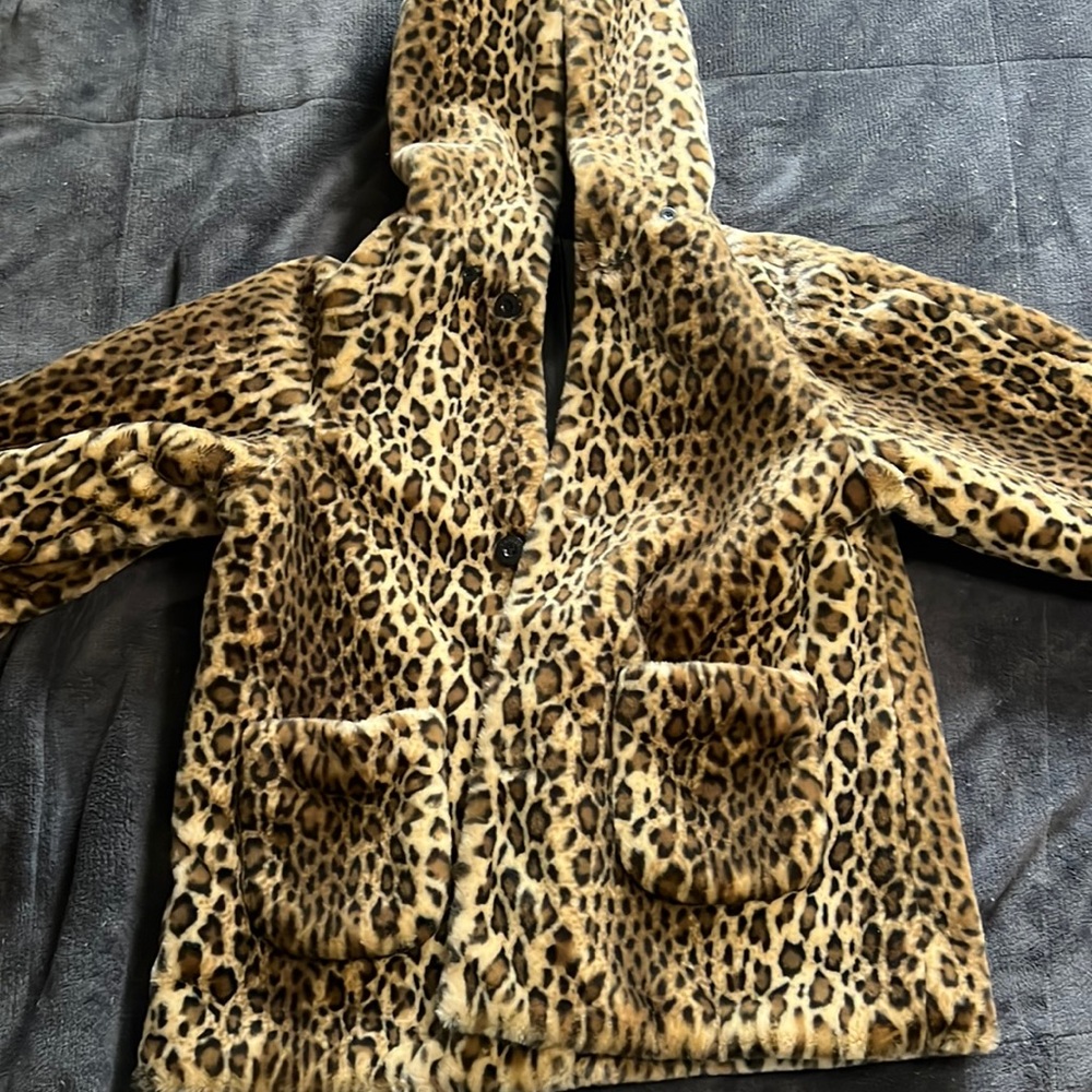 Kids reversible, leather fur coat